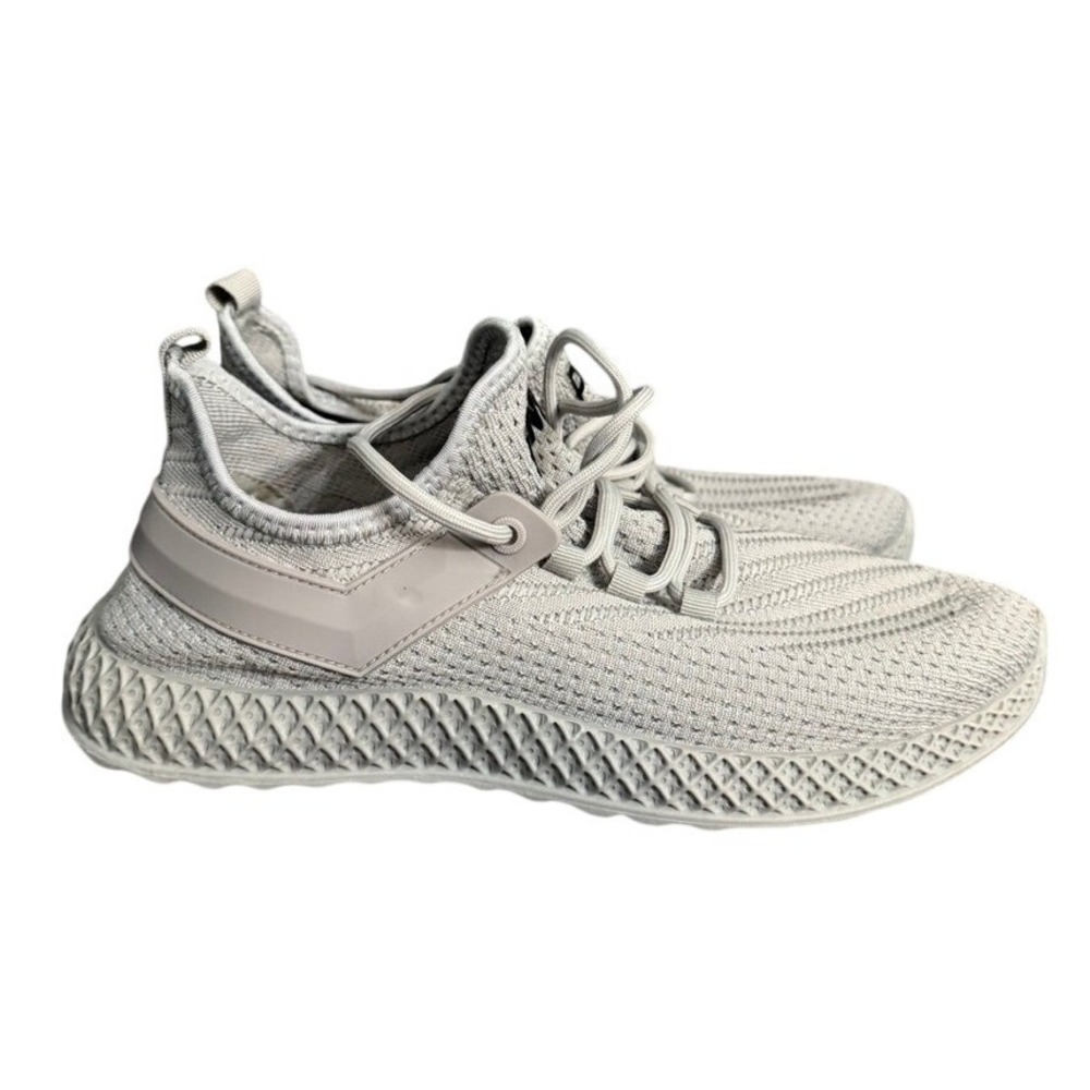 Pony Mens Knit Low Top Sneakers Gray Athletic Running Shoes Size 10.5